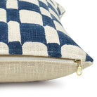 Block printed Blue Checkered Throw Pillow Cover