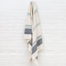 Blue Striped Cotton Bath Towel