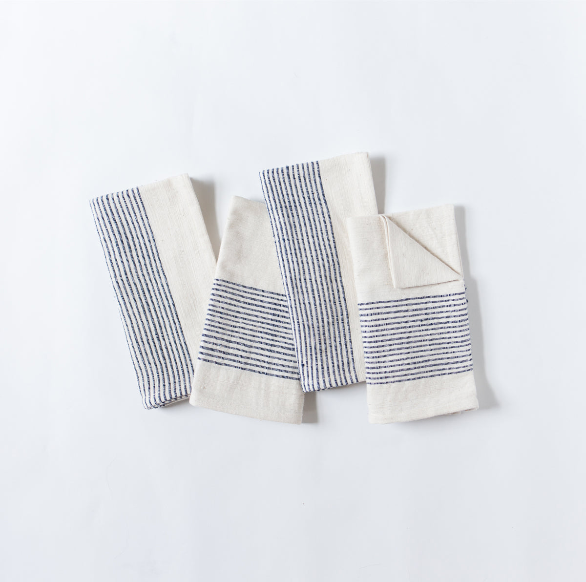 Blue White Stripe Cotton Dinner Napkins