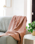 Blush Stonewashed Linen Blanket