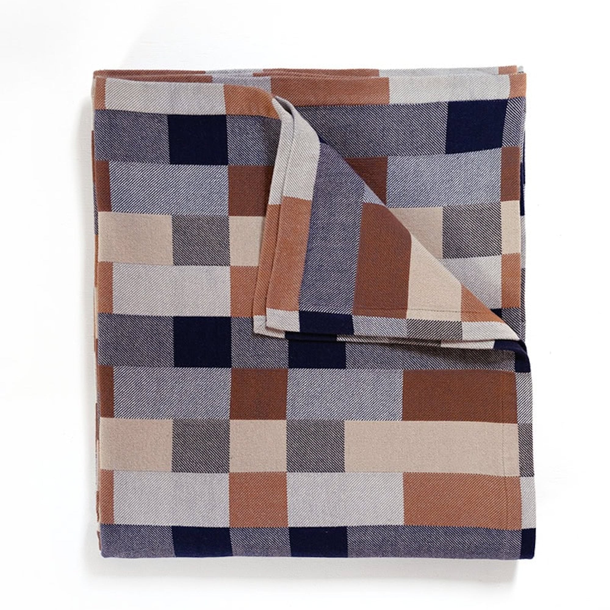 Earth Tones Cotton Bed Checkered Blanket King