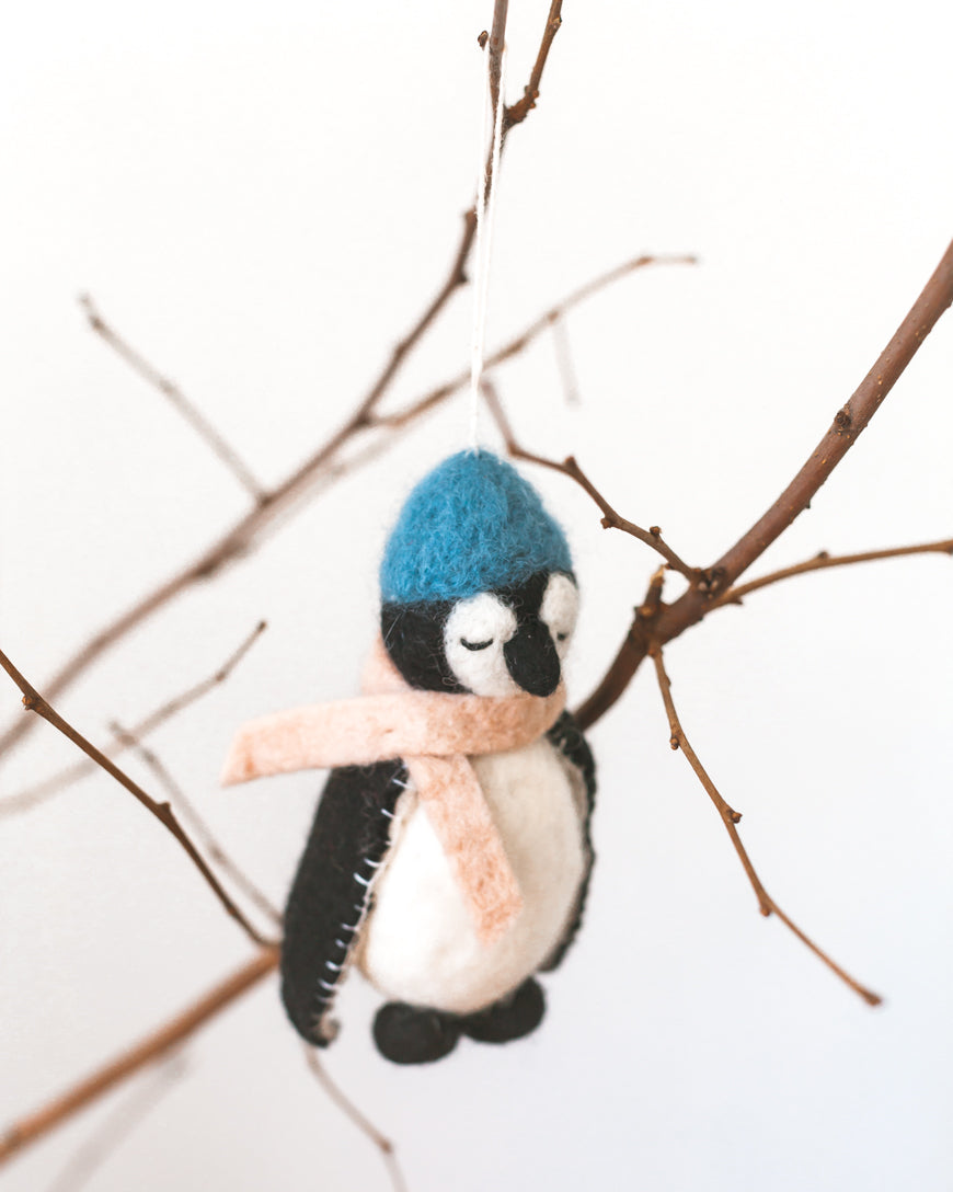 Handmade Penguin Felt Ornament