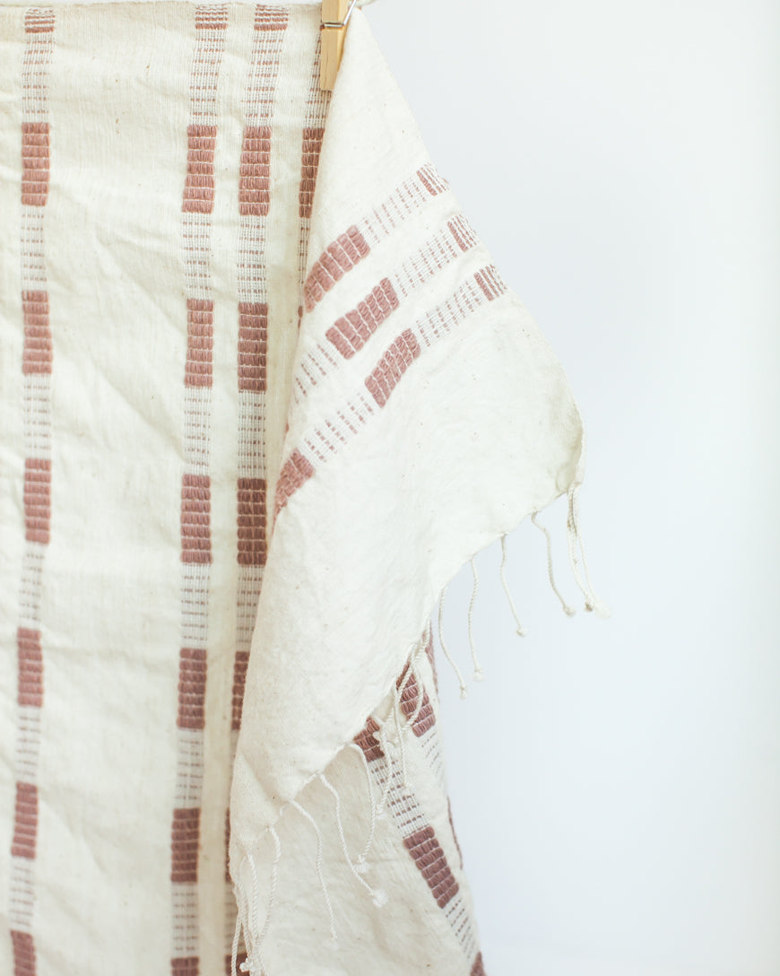 Handwoven Natural Blush Tea Towel