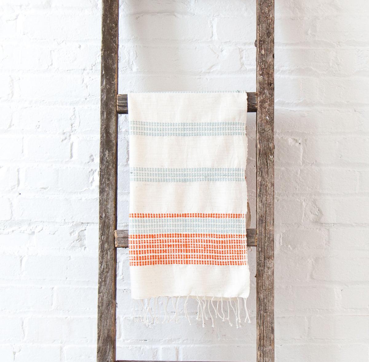 Light Blue Orange Hand Towel