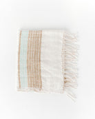 Light Blue Tan Hand Towel