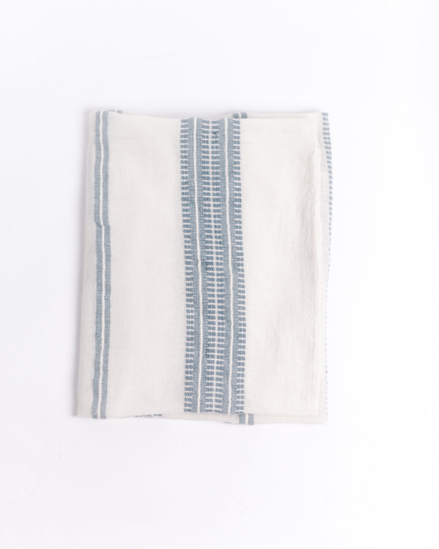 Natural Blue Cotton Swaddle