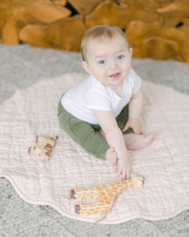 Natural Linen Blush Play Mat