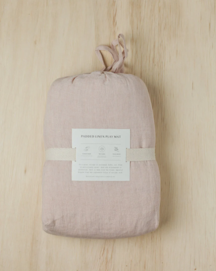 Natural Linen Blush Play Mat