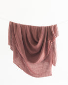 Natural Linen Dark Blush Throw Blanket