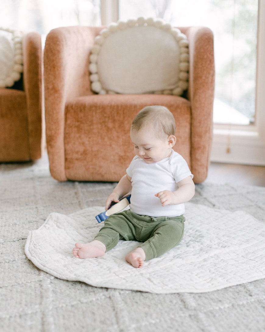 Natural Linen Padded Baby Play Mat