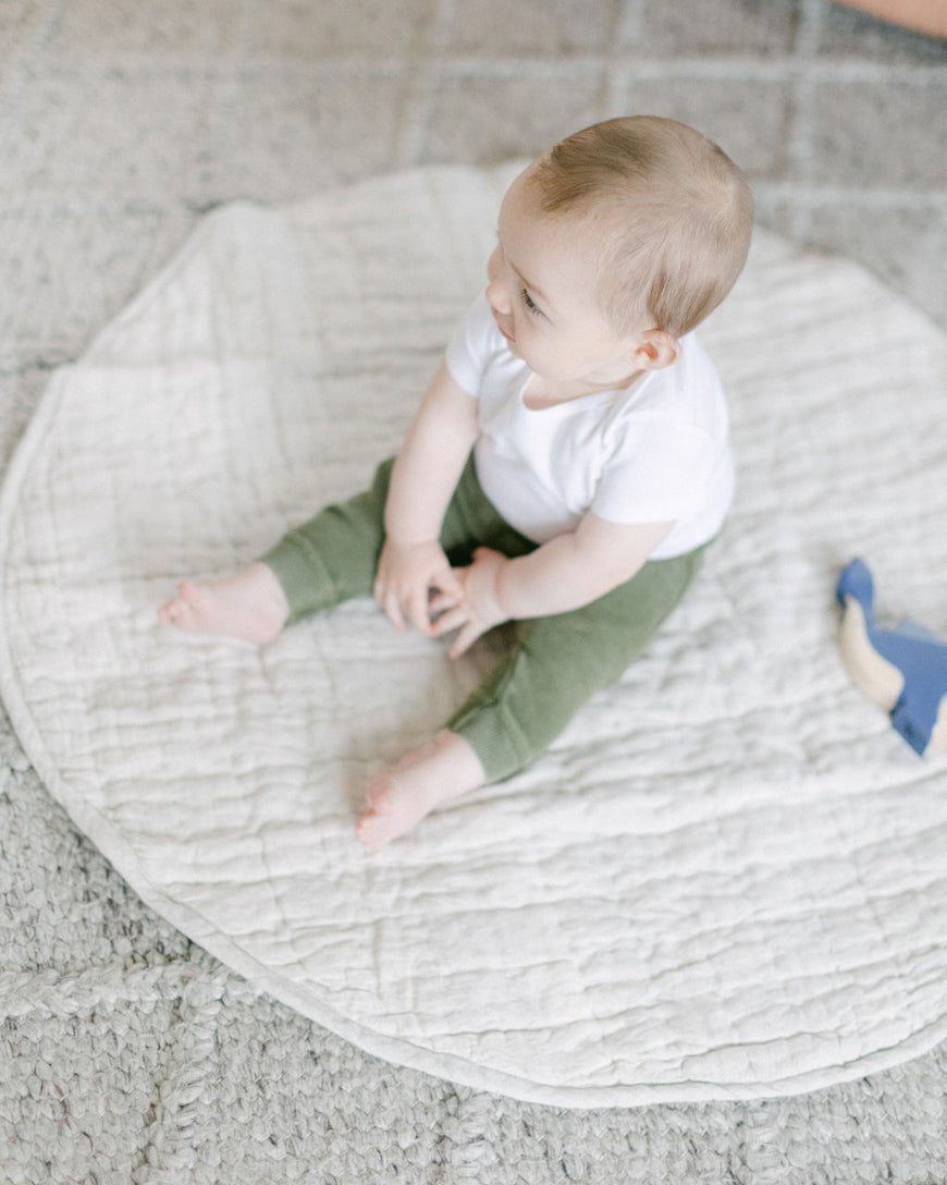 Natural Linen Padded Tummy Time Mat