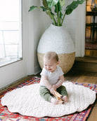 Natural Linen Padded Tummy Time Play Mat