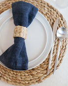 Navy Chambray Linen Napkins