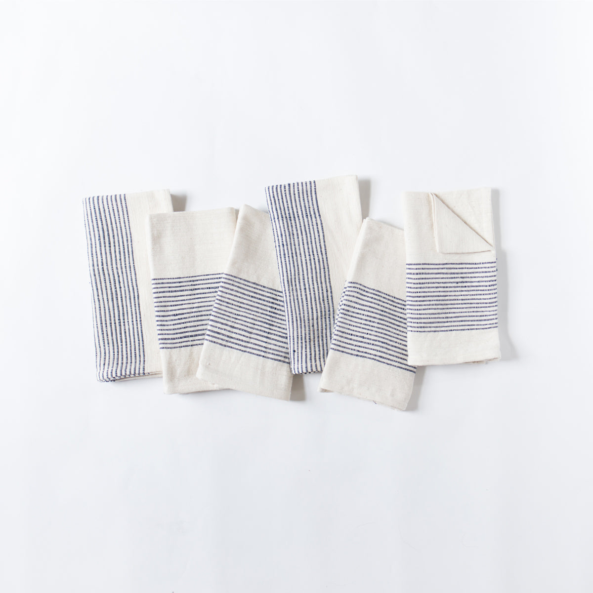 White Blue Stripe Cotton Napkins