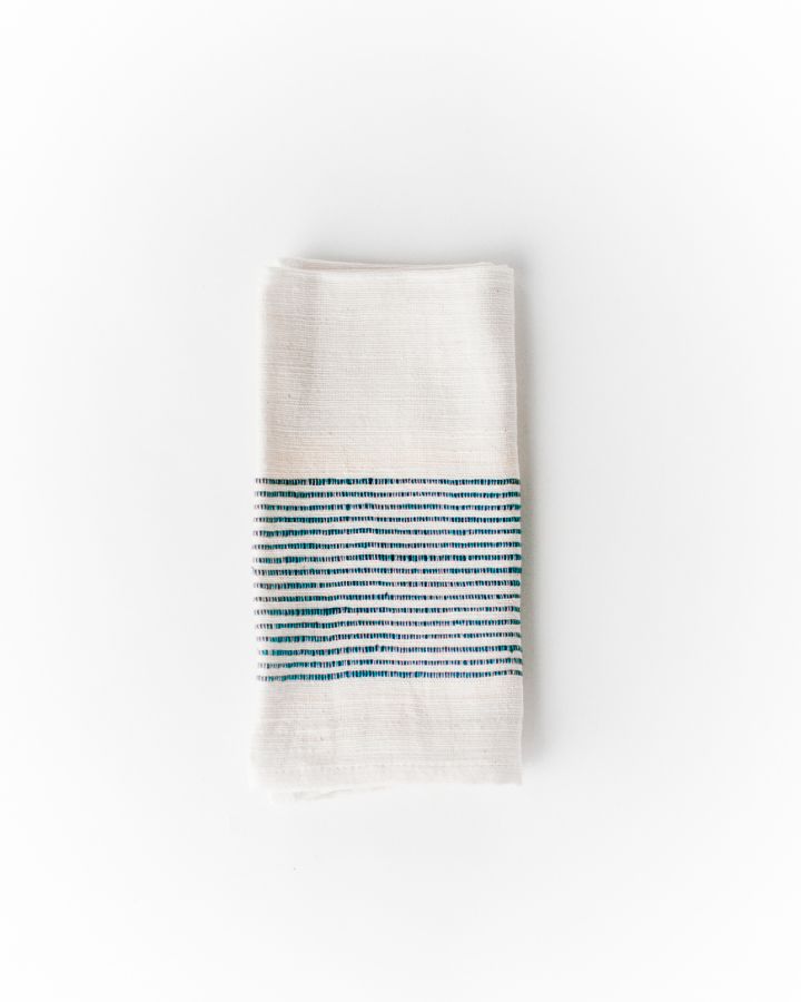 White Navy Striped Cotton Napkins