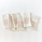 White Pink Stripe Cotton Napkins