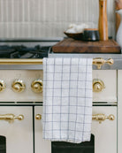 White Windowpane Linen Kitchen Tea Towel