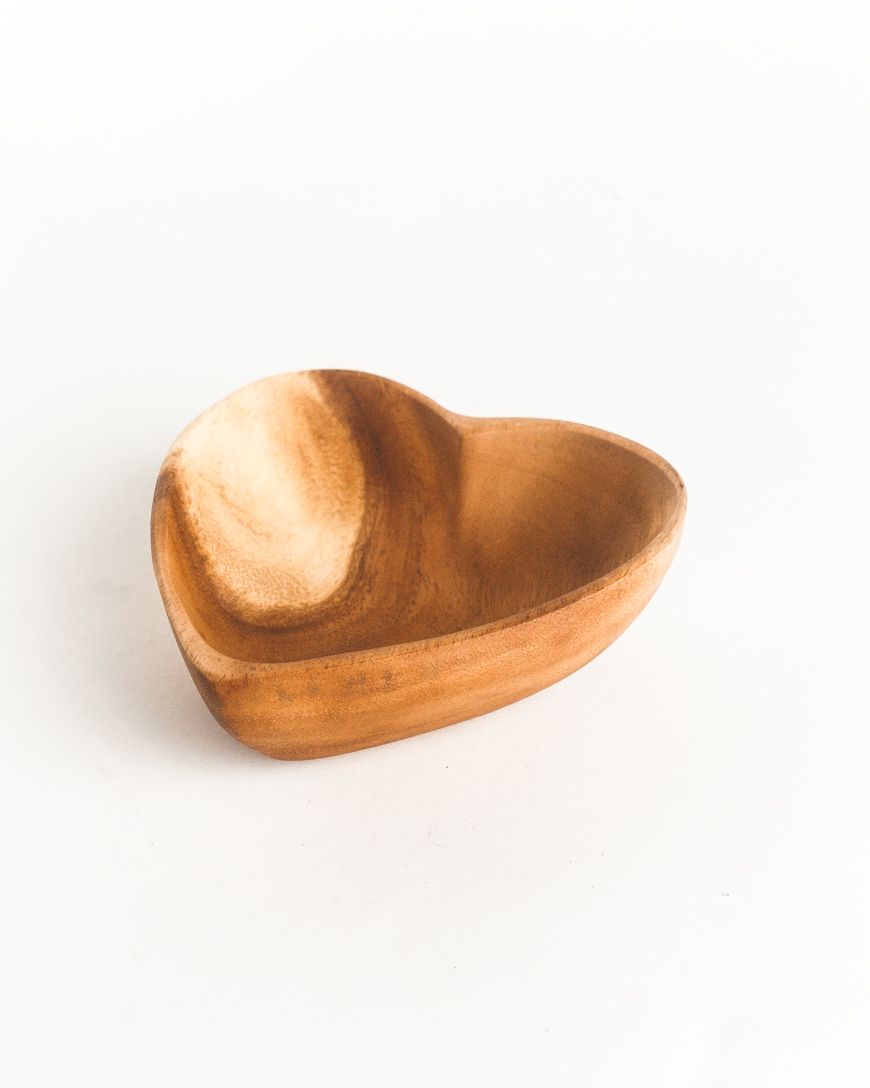 Wood Heart Catchall Bowl