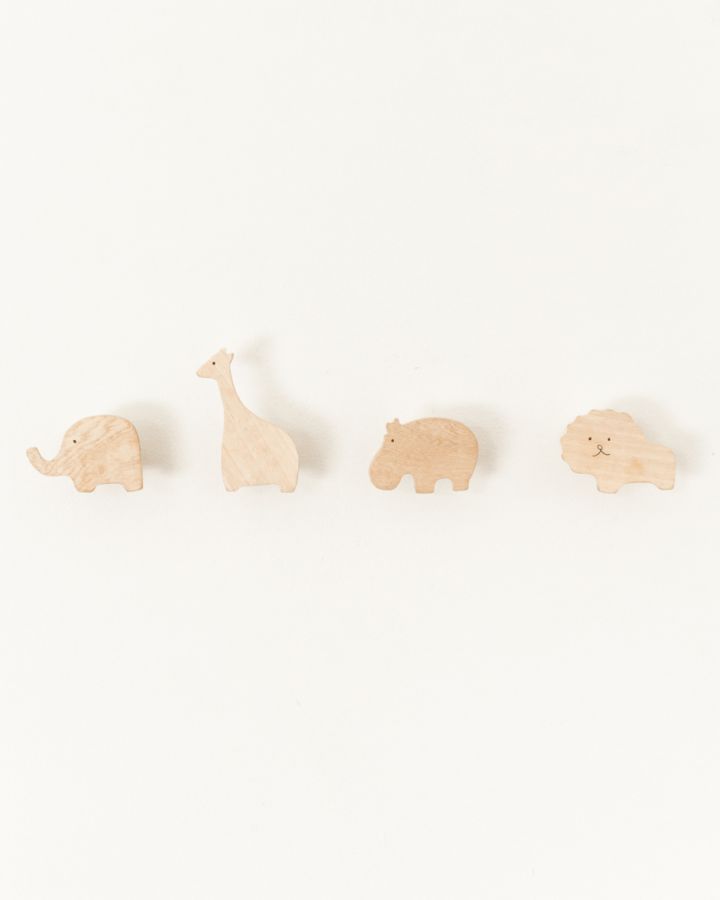 Wood Safari Coat Kids Hooks